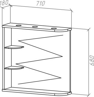 Зеркало с подсветкой Bellezza Рио 70см левое белый 00000001213